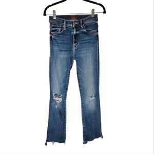 Mother The Insider Crop Step Chew Jeans in Dancing on Coals Wash Size 25